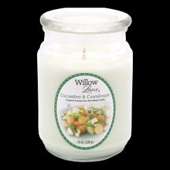 Candle-Lite Company Duftkerze Cucumber & Cantaloupe - 538 Gramm - Soja Wachs Mischung - Weiß