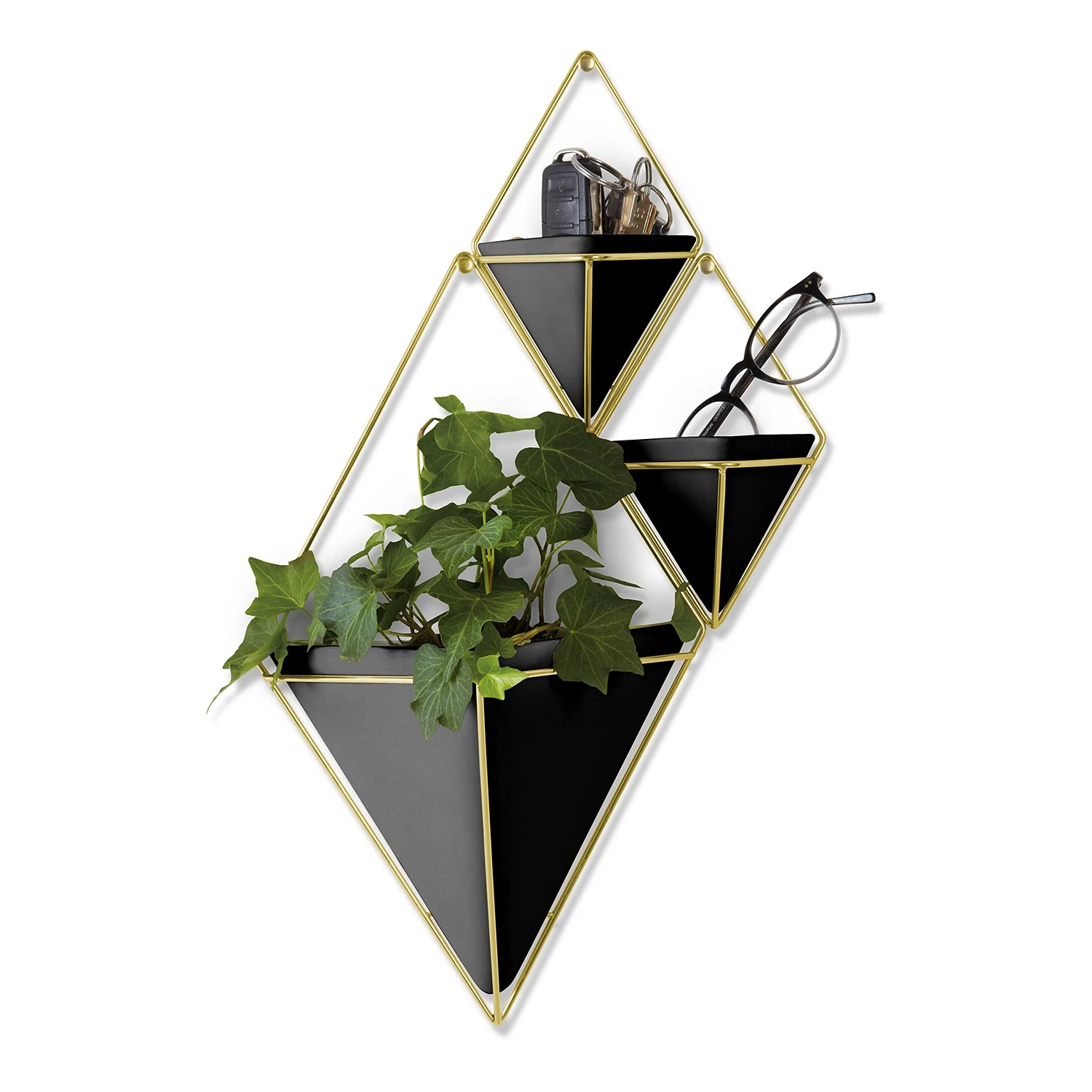 Umbra Wandvase Trigg - Schwarz / Messing 4 Umbra Wandvase Trigg - Schwarz / Messing – Bild 2