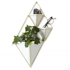 Umbra Wandvase Trigg - Weiß / Messing -Günstiges Deko Geschäft 1000220542 200817 10404800393 DETAILS P000000001000220542