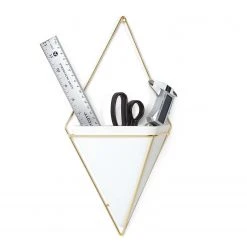 Umbra Wandvase Trigg - Weiß / Messing -Günstiges Deko Geschäft 1000220542 200817 10404800394 DETAILS P000000001000220542