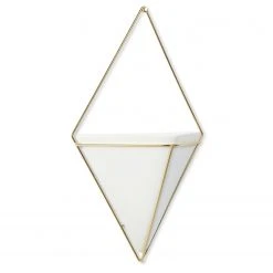 Umbra Wandvase Trigg - Weiß / Messing -Günstiges Deko Geschäft 1000220542 200817 10404800396 DETAILS P000000001000220542