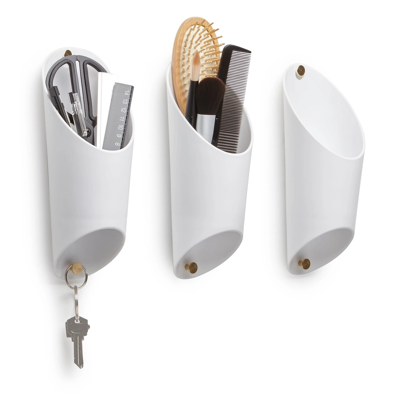 Umbra Wandvase Floralink (3er-Set) - Polypropylene / Stahl - Weiß 11 Umbra Wandvase Floralink (3er-Set) - Polypropylene / Stahl - Weiß – Bild 9