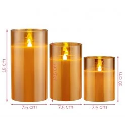 Pauleen Wachskerze Classy Golden (3er-Set) - Wachs / Glas - 3-flammig -Günstiges Deko Geschäft 1000229350 201111 13040500144 SKETCH DETAILS P000000001000229350 sketch