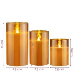 Pauleen Wachskerze Classy Golden (3er-Set) - Wachs / Glas - 3-flammig -Günstiges Deko Geschäft 1000229350 210430 11320400099 SKETCH DETAILS P000000001000229350 sketch