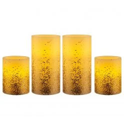 Pauleen Wachskerze Golden Glitter (4er-Set) - Wachs - 4-flammig
