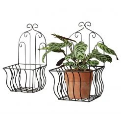 Boltze Pflanztopfhalter Korb (2-teilig) - Eisen - Schwarz -Günstiges Deko Geschäft 1000236346 210202 12472400056 DETAILS P000000001000236346