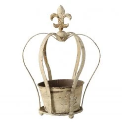 Boltze Pflanztopf Krone (2-teilig) - Eisen - Grau -Günstiges Deko Geschäft 1000236354 210202 12472600100 DETAILS P000000001000236354