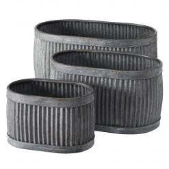 Boltze Pflanztopf Dalia (3-teilig) - Eisen - Grau