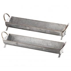 Boltze Pflanztopf Carmen I (2-teilig) - Zink - Grau