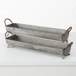 Boltze Pflanztopf Carmen I (2-teilig) - Zink - Grau -Günstiges Deko Geschäft 1000236384 210202 12475100239 MOOD DETAILS P000000001000236384 mood