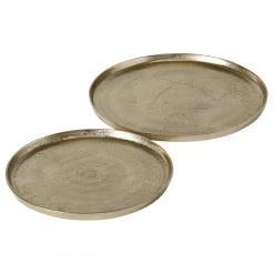 Boltze Dekoteller Neska (2-teilig) - Aluminium - Gold