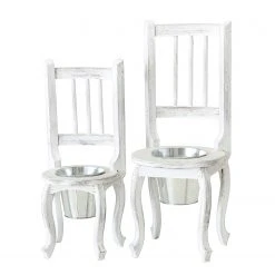 Boltze Pflanztopfhalter Hocker (2-teilig) - Blauglockenbaum - Weiß -Günstiges Deko Geschäft 1000236450 210202 12482500465 DETAILS P000000001000236450