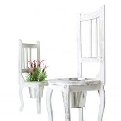 Boltze Pflanztopfhalter Hocker (2-teilig) - Blauglockenbaum - Weiß -Günstiges Deko Geschäft 1000236450 210202 12482500467 DETAILS P000000001000236450