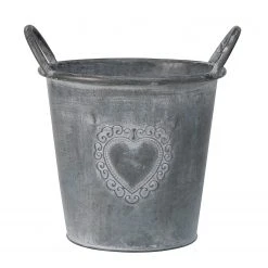 Boltze Pflanztopf Silvie II (3-teilig) - Zink - Grau -Günstiges Deko Geschäft 1000236560 210202 12501400827 DETAILS P000000001000236560