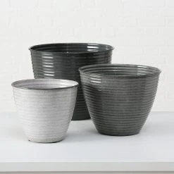 Boltze Pflanztopf Juvenia II (3-teilig) - Eisen - Grau -Günstiges Deko Geschäft 1000236601 210202 12512200955 MOOD DETAILS P000000001000236601 mood
