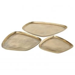 Boltze Dekoteller Marlisa (3-teilig) - Aluminium - Gold