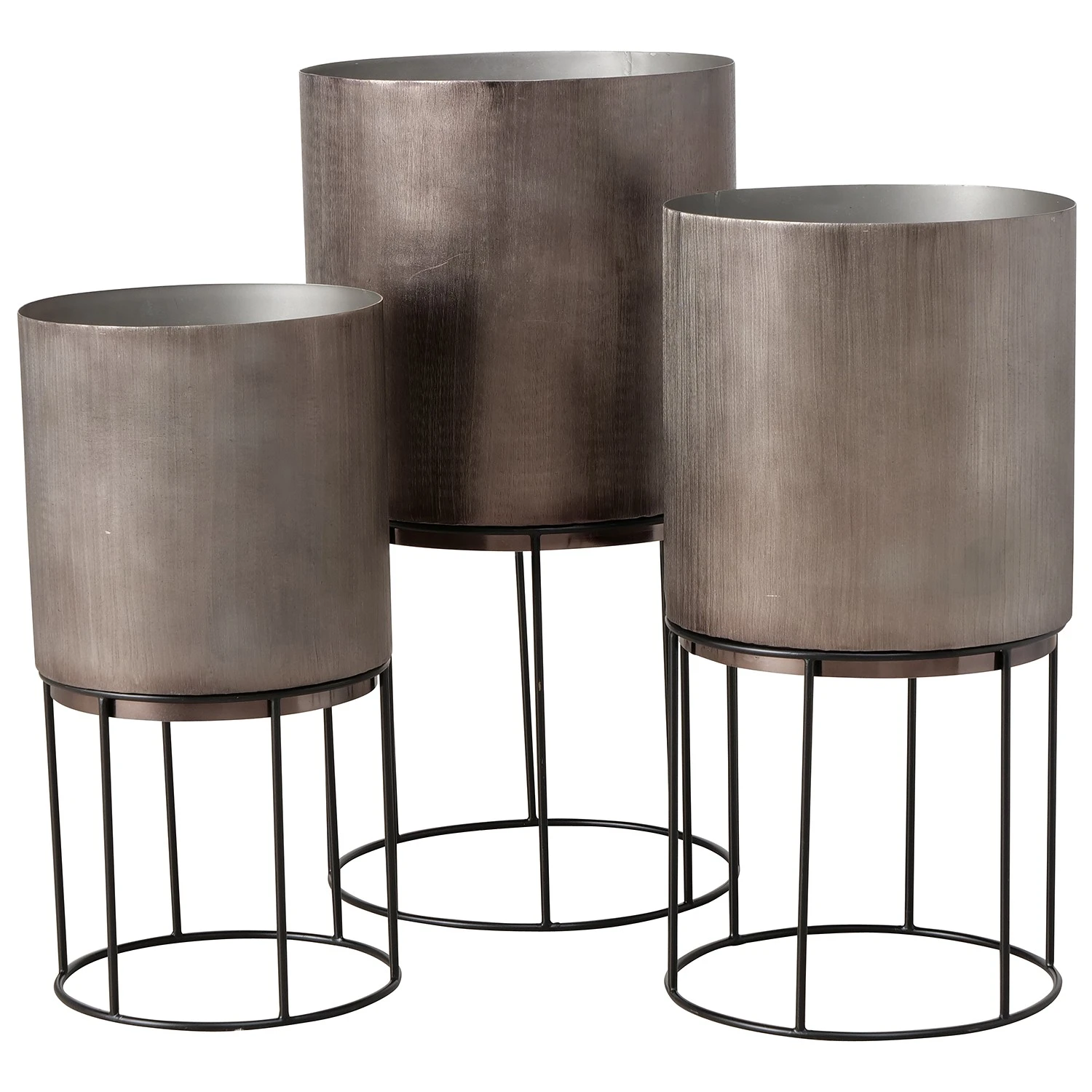 Boltze Pflanztopf Golia II (3-teilig) - Aluminium - Graphit 3 Boltze Pflanztopf Golia II (3-teilig) - Aluminium - Graphit