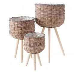 Boltze Pflanzkorb Luy (3-teilig) - Weide - Braun