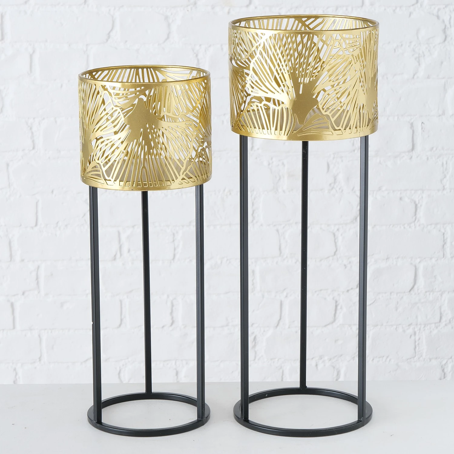 Boltze Pflanztopf Verina (2-teilig) - Eisen - Gold 4 Boltze Pflanztopf Verina (2-teilig) - Eisen - Gold – Bild 2