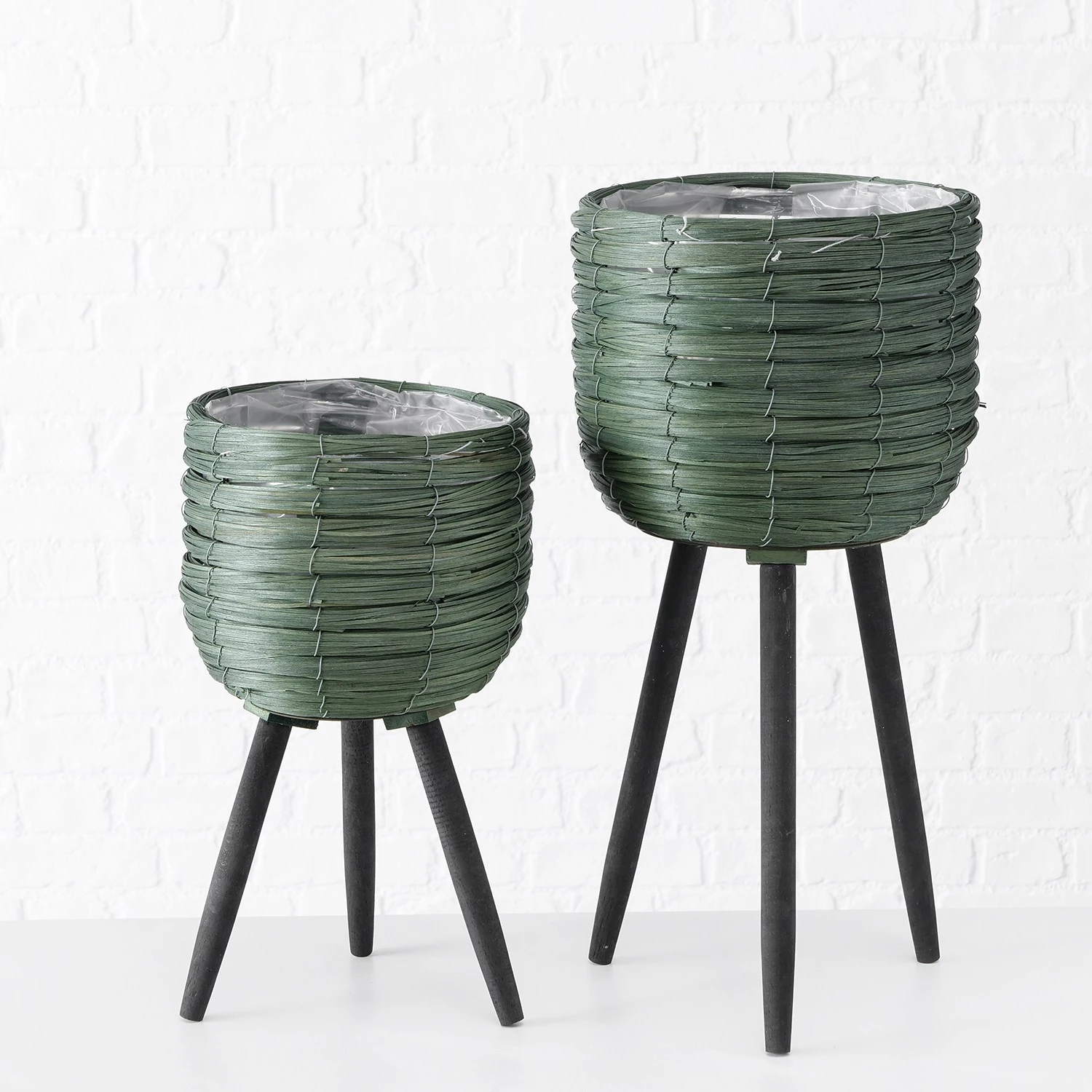 Boltze Pflanztopf Kahre (2-teilig) - Pappel - Khaki 4 Boltze Pflanztopf Kahre (2-teilig) - Pappel - Khaki – Bild 2