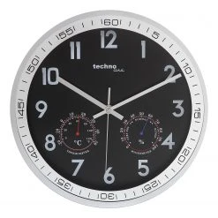 Technoline Wanduhr WT 7981 - Kunststoff / Glas - Silber / Schwarz