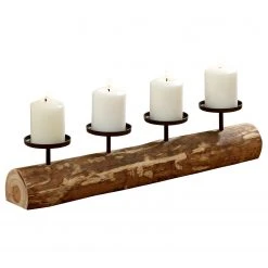 Boltze Kerzenhalter Tempe - Eukalyptus - Braun