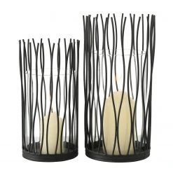 Boltze Windlicht Lario (2-teilig) - Eisen - Schwarz