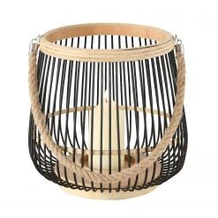 Boltze Windlicht Simba - Bambus - Schwarz -Günstiges Deko Geschäft 1000247423 210219 09581500252 DETAILS P000000001000247423