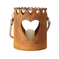 Boltze Windlicht Herz (2-teilig) - Eisen - Rostbraun -Günstiges Deko Geschäft 1000247626 210219 10105300217 DETAILS P000000001000247626