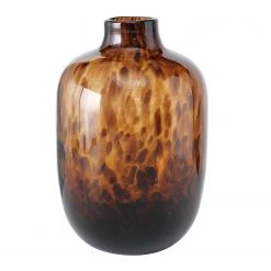 Boltze Vase Leopard - Glas - Braun