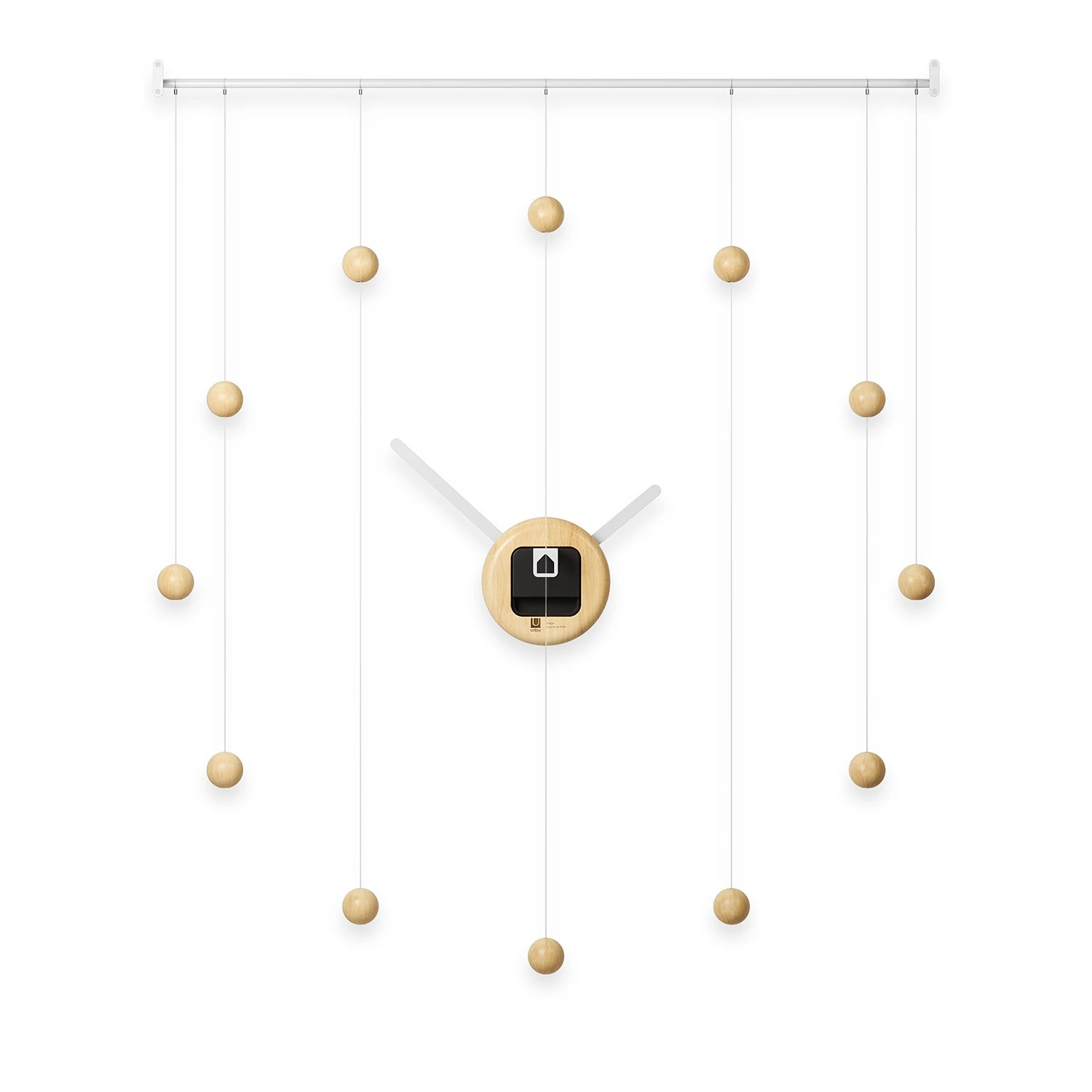 Umbra Wanduhr Hangtime - Gummibaumholz / Stahl - Weiß / Natural 3 Umbra Wanduhr Hangtime - Gummibaumholz / Stahl - Weiß / Natural