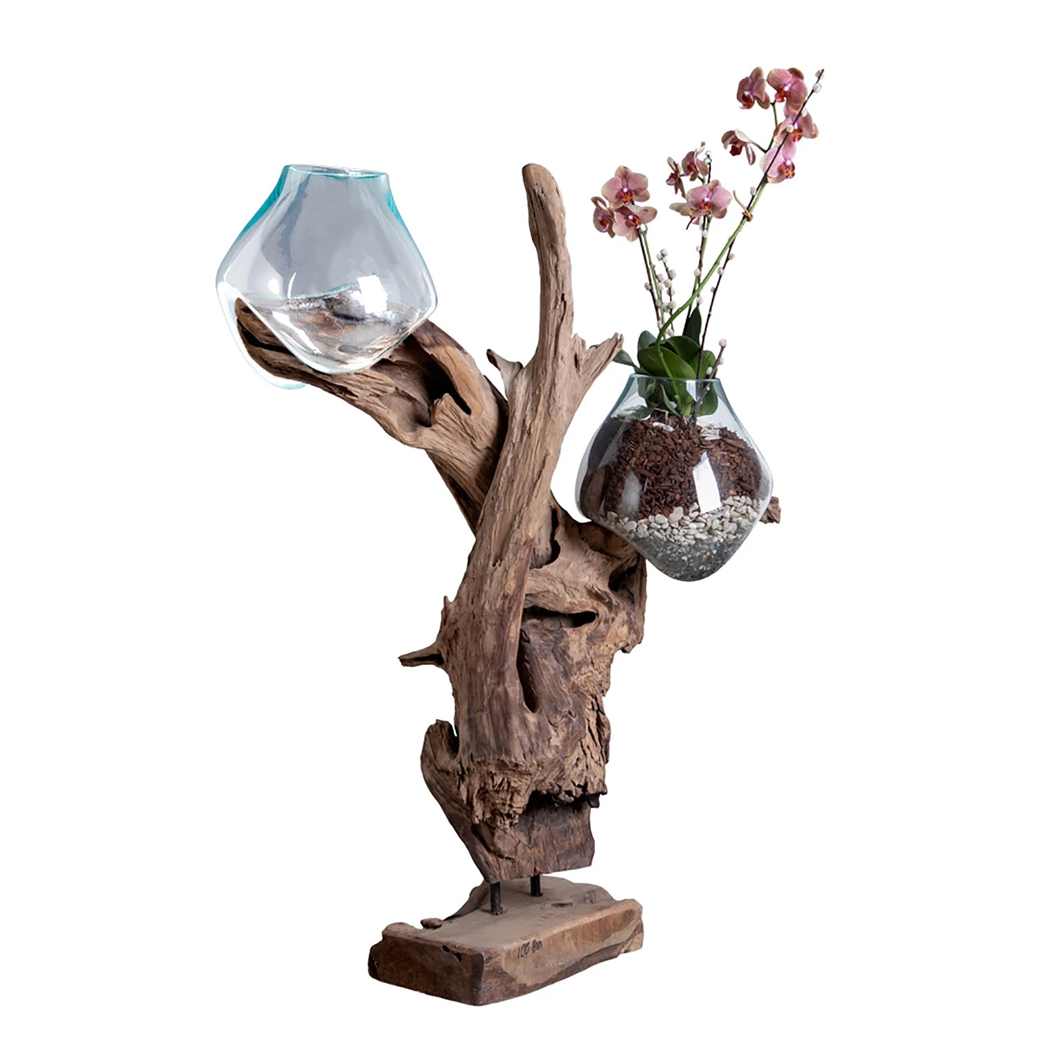 Twentyfour Dekoobjekt San Marino I - Teakholz / Kristallglas - Braun 3 Twentyfour Dekoobjekt San Marino I - Teakholz / Kristallglas - Braun