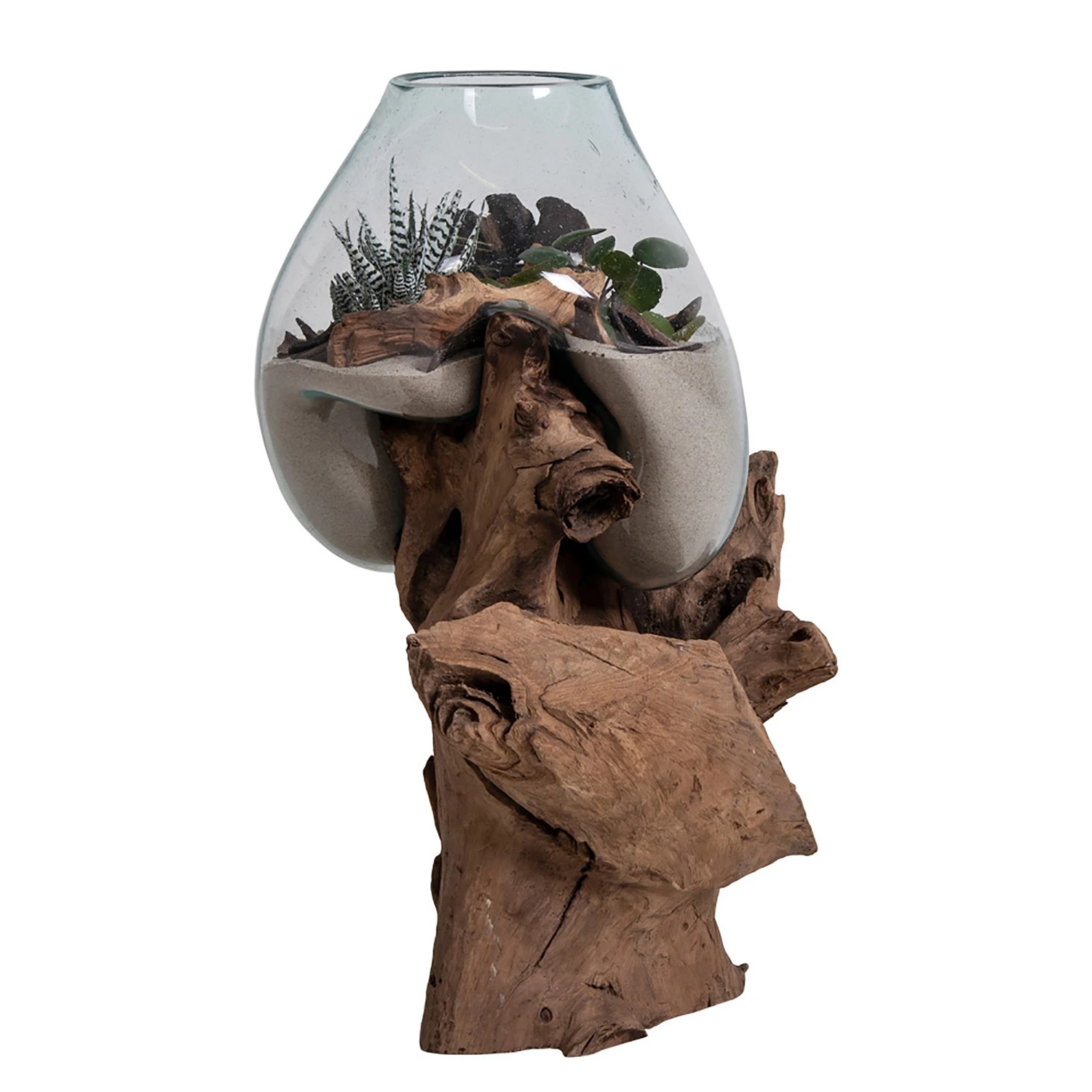 Twentyfour Dekoobjekt San Marino IV - Teakholz / Kristallglas - Braun 3 Twentyfour Dekoobjekt San Marino IV - Teakholz / Kristallglas - Braun