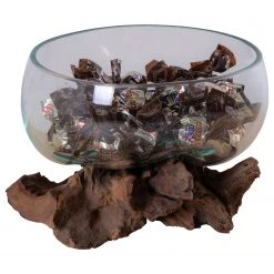 Twentyfour Dekoobjekt San Marino V - Teakholz / Kristallglas - Braun -Günstiges Deko Geschäft 1000253684 210319 11464000234 DETAILS P000000001000253684