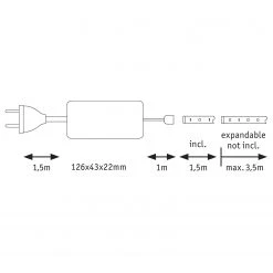 Paulmann LED-Stripes MaxLED 1,5m XV - Silikon -Günstiges Deko Geschäft 1000254343 210325 09344300283 SKETCH DETAILS P000000001000254343 sketch