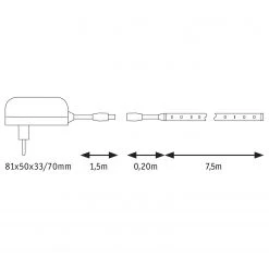 Paulmann LED-Stripes SimpLED 7,5m I - Aluminium - 1-flammig -Günstiges Deko Geschäft 1000254352 210325 09360500338 SKETCH DETAILS P000000001000254352 sketch