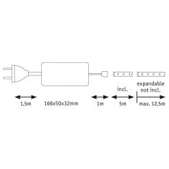 Paulmann LED-Stripes MaxLED 5m - Aluminium 11 Paulmann LED-Stripes MaxLED 5m - Aluminium -Günstiges Deko Geschäft 1000254365 210325 09380000415 SKETCH DETAILS P000000001000254365 sketch