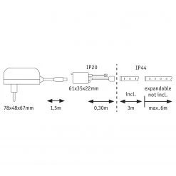 Paulmann LED-Stripes MaxLED 3m IX - Silikon -Günstiges Deko Geschäft 1000254391 210325 09413200562 SKETCH DETAILS P000000001000254391 sketch