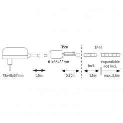 Paulmann LED-Stripes MaxLED 1,5m IV - Silikon -Günstiges Deko Geschäft 1000254402 210325 09430700624 SKETCH DETAILS P000000001000254402 sketch