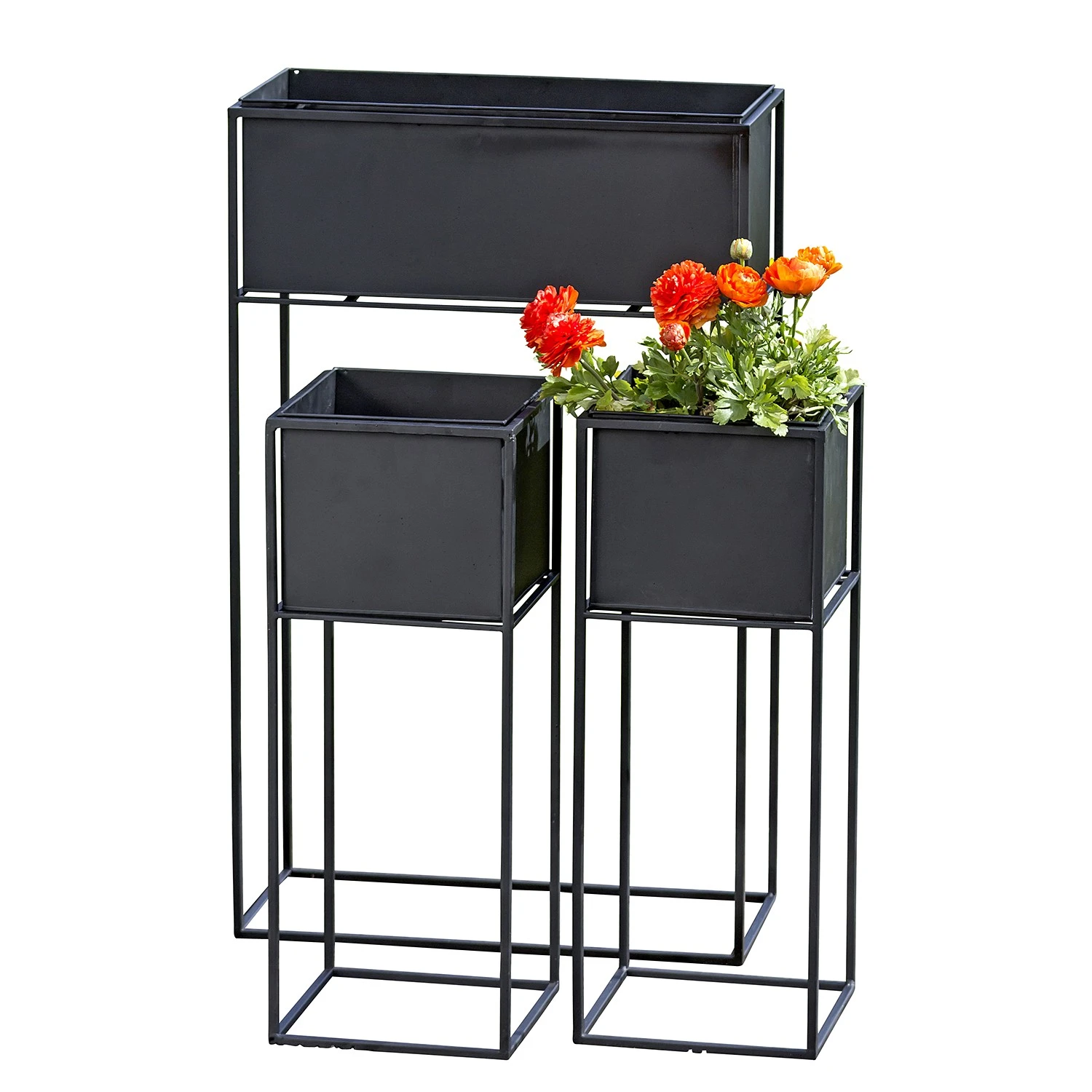 Boltze Pflanztopf Tara (2-teilig) - Eisen - Schwarz 4 Boltze Pflanztopf Tara (2-teilig) - Eisen - Schwarz – Bild 2