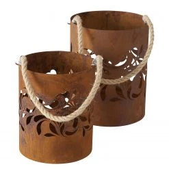 Boltze Windlicht Orla (2-teilig) - Jute - Braun