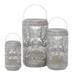 Boltze Windlicht Groeden (3-teilig) - Eisen - Grau