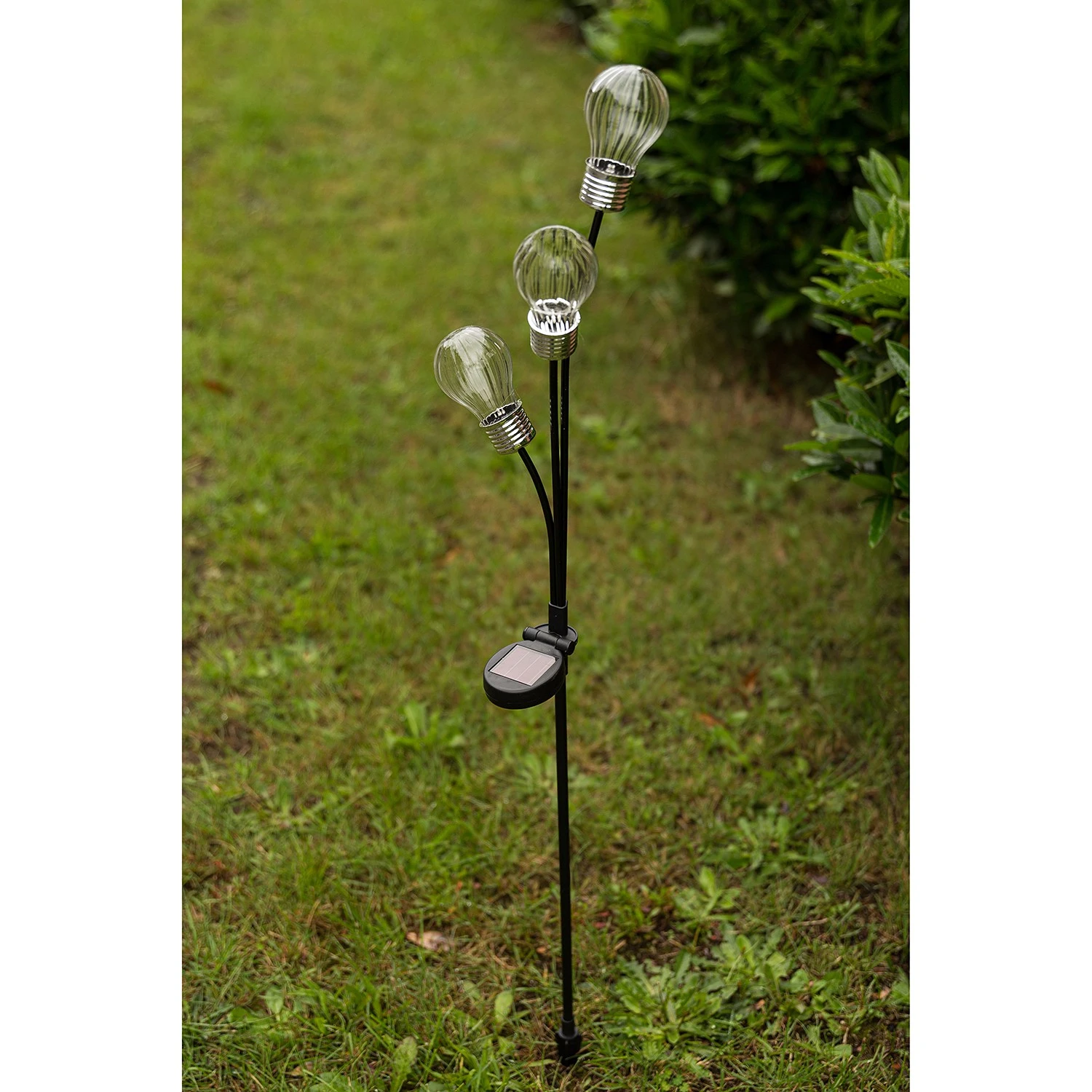 My Flair Triple Solar-Gartenstecker Glühbirne - Klarglas / Eisen - Schwarz 4 My Flair Triple Solar-Gartenstecker Glühbirne - Klarglas / Eisen - Schwarz – Bild 2