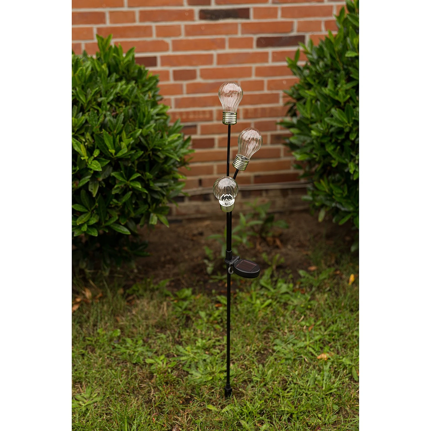My Flair Triple Solar-Gartenstecker Glühbirne - Klarglas / Eisen - Schwarz 5 My Flair Triple Solar-Gartenstecker Glühbirne - Klarglas / Eisen - Schwarz – Bild 3