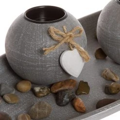 My Flair Teelichthalter mit Tablett Teresa - Tanne - Grau -Günstiges Deko Geschäft 1000265713 210520 16220200450 DETAILS P000000001000265713