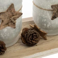 My Flair Teelichttablett Weihnachten (5-teilig) - Milchglas / Tanne - Silber -Günstiges Deko Geschäft 1000265726 210520 16220400495 DETAILS P000000001000265726