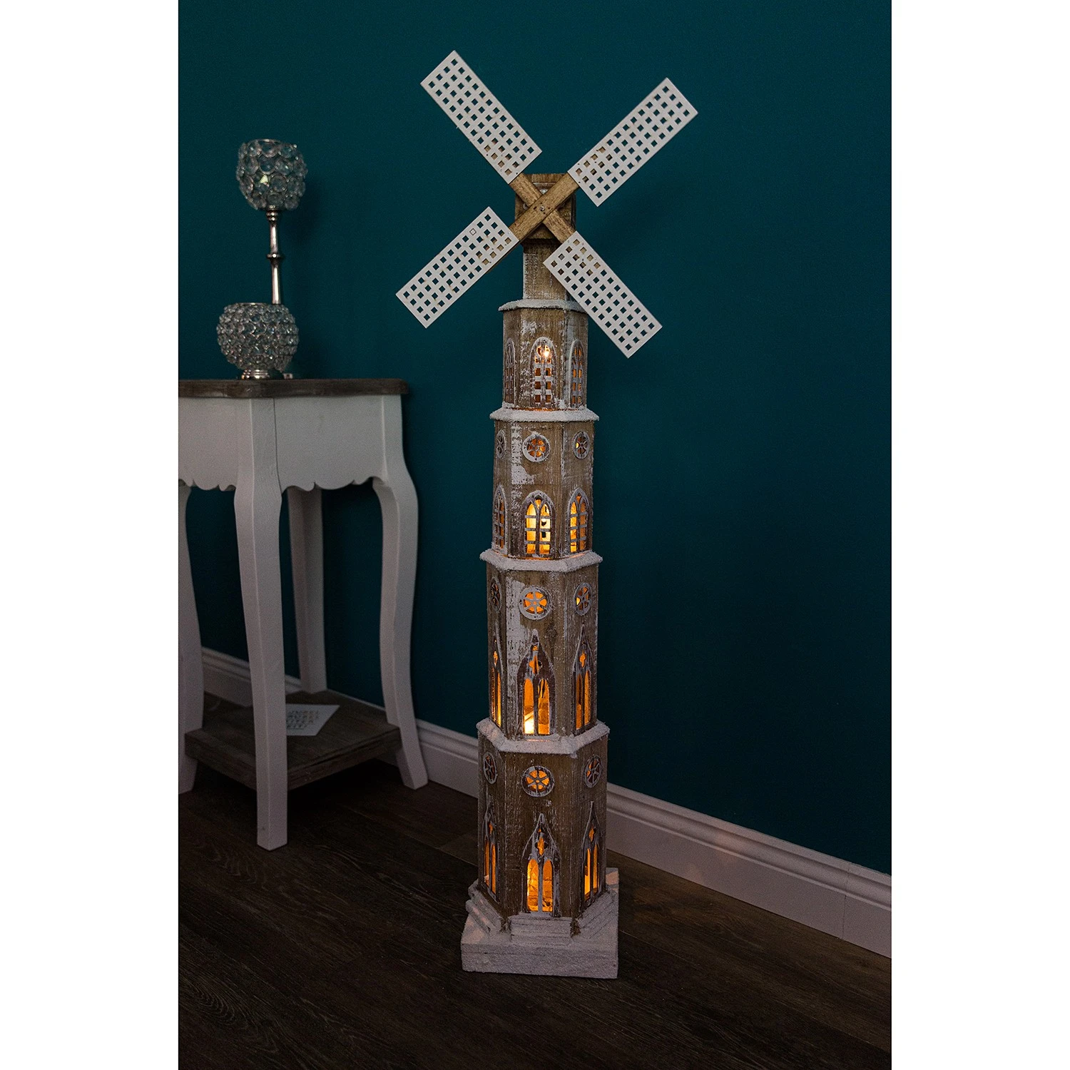 My Flair LED-Dekofigur Windmühle - Tanne lackiert - Natur 5 My Flair LED-Dekofigur Windmühle - Tanne lackiert - Natur – Bild 3