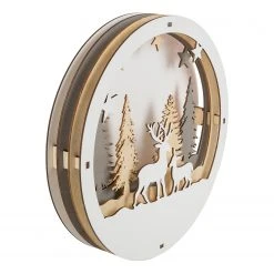 My Flair LED-Dekofigur Weihnachtsszene Winterwald - Kiefer - Natur