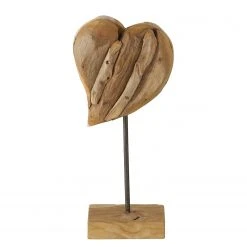 Boltze Dekoaufsteller Papan - Aluminium / Mango - Beige