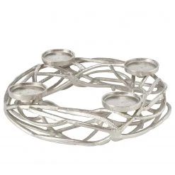 Boltze Kerzenleuchter Ringval - Aluminium - Silber